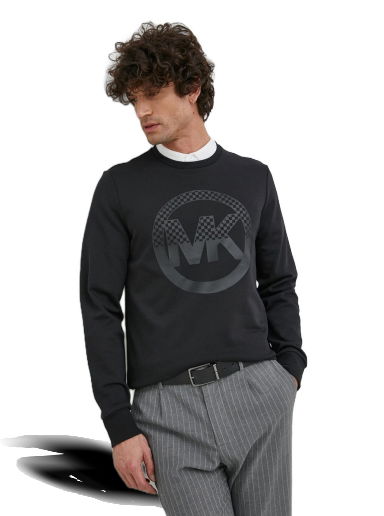 Суитчър Michael Kors Checkerboard Logo-Print Crewneck Sweatshirt Черно | CR351J24NF