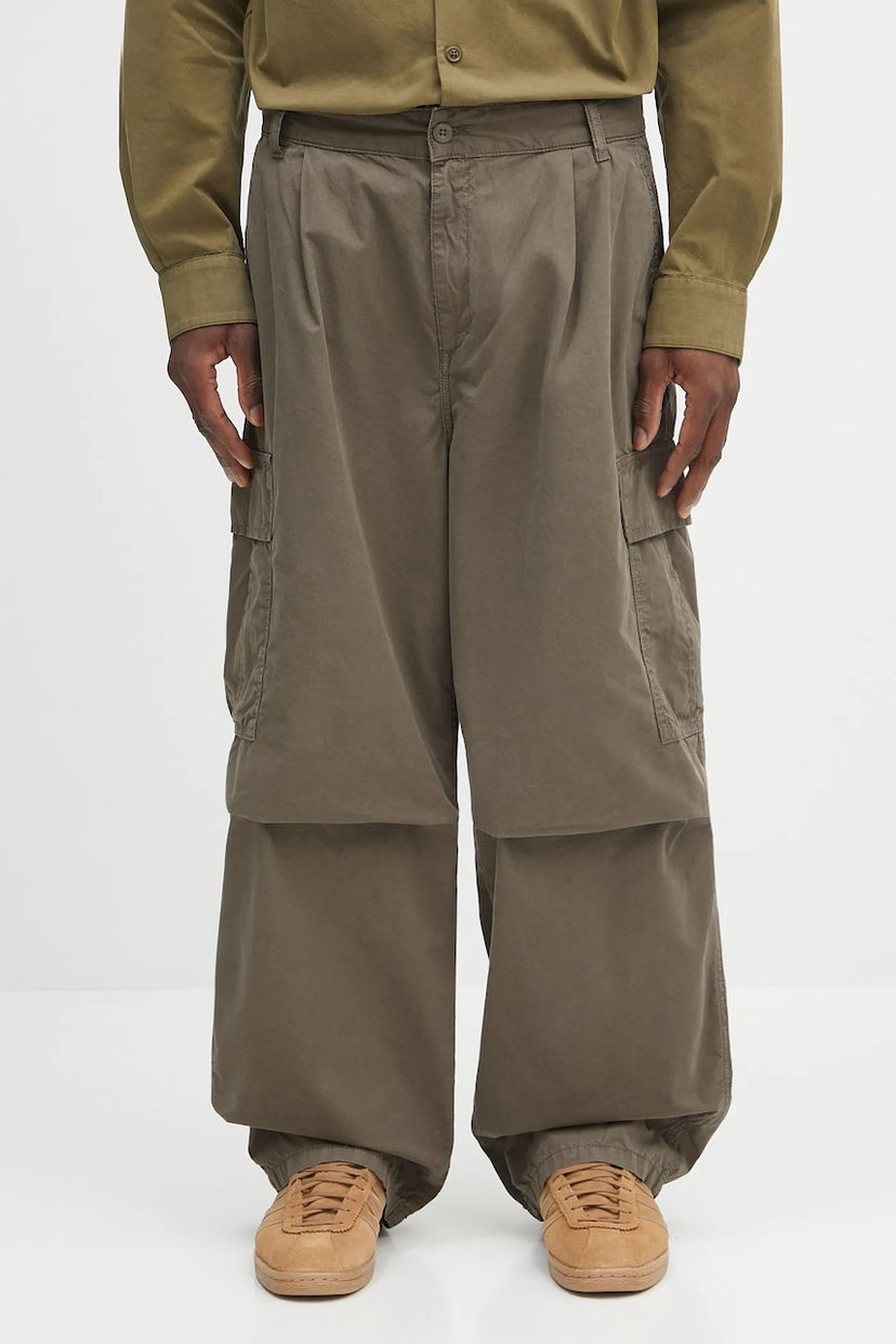 Карго панталони Carhartt WIP Carhartt WIP Cole Cargo Pleated Wide Leg Cuffed Pants Зелено | I035565.2ZZGD
