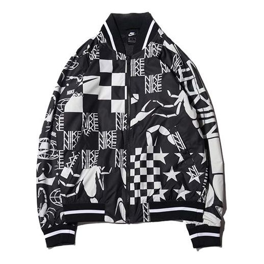 Яке бомбър Nike Sportswear Checkerboard Jacket Черно | AR1633-133