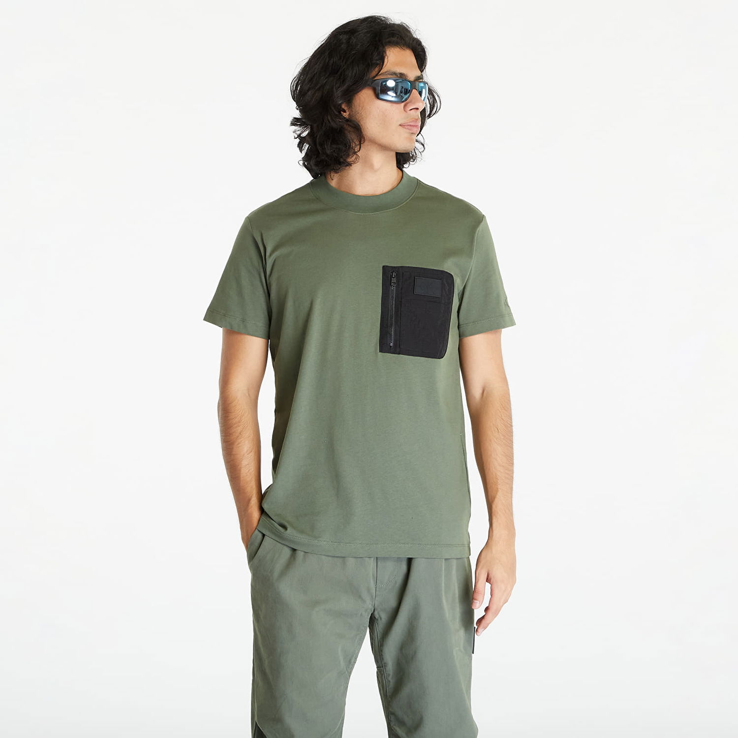 Тениска CALVIN KLEIN Jeans Mix Media Short Sleeve Tee Green Зелено | J30J323997 LLP, 0