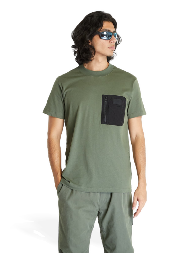 Jeans Mix Media Short Sleeve Tee Green