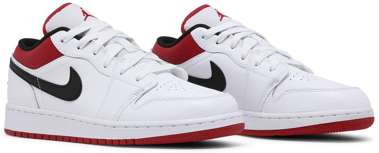 Кецове и обувки Jordan Air Jordan 1 Low "White Gym Red" GS Бяло | 553560-118, 1