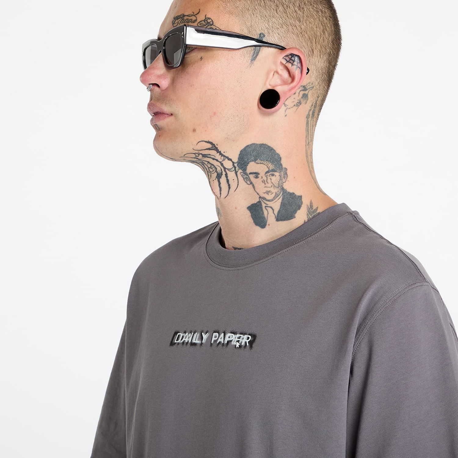 Тениска DAILY PAPER Click Boxy Ss T Shirt Rabbit Grey Сиво | 2421049, 1