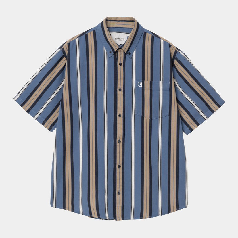 Риза Carhartt WIP Carhartt WIP Jarrell Stripe Short Sleeve Shirt Синьо | I034536_2