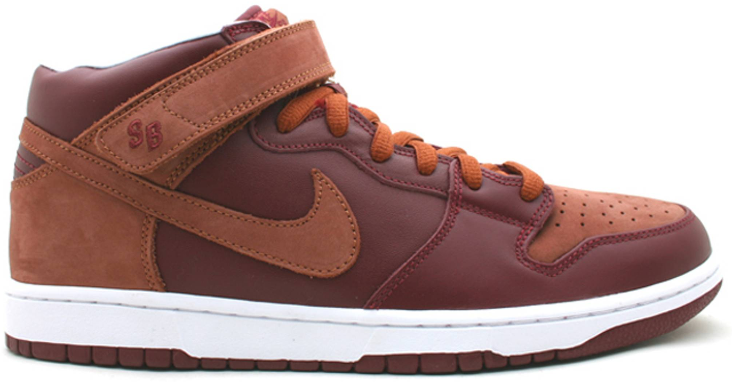 Кецове и обувки Nike SB SB Dunk Mid Team Red Pony Кафяво | 314383-621, 0
