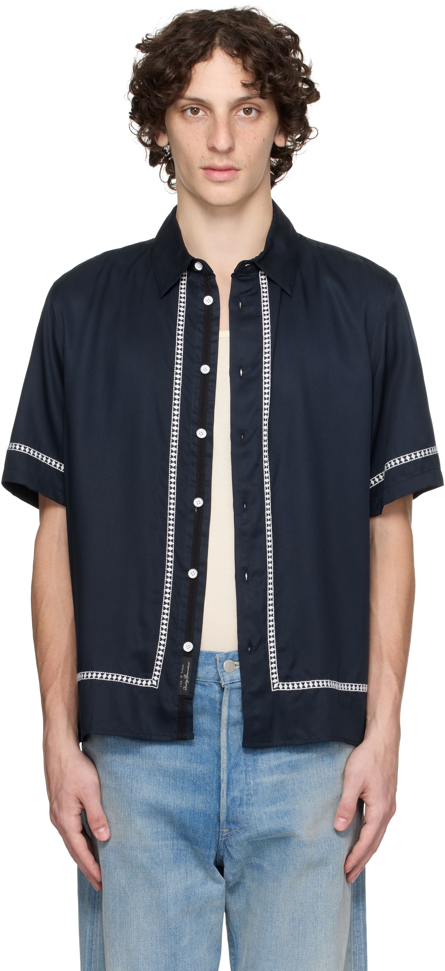 Риза rag & bone rag & bone Dalton Embroidered Shirt Тъмно синьо | MBW25PA027SVML, 0