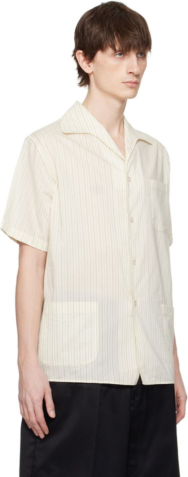 Риза Maison Margiela Maison Margiela Pinstriped Camp Collar Shirt Бежово | S50DR0009 M35276, 1