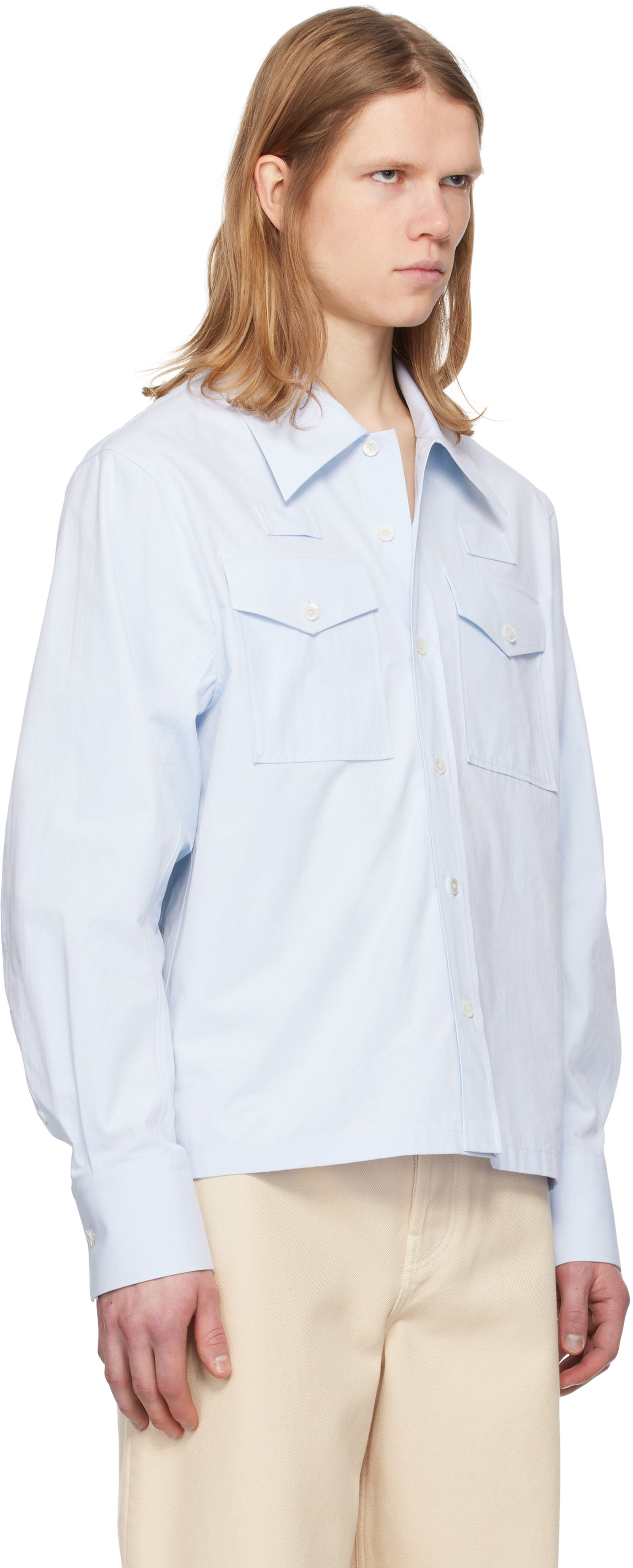 Риза LANVIN Lanvin Loose-Fit Utility Shirt Синьо | RM-SI0012-6043-P25, 1