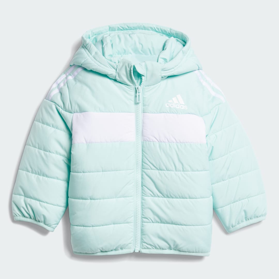 Пухо яке adidas Performance Padded Hooded Jacket Зелено | JJ0624, 0