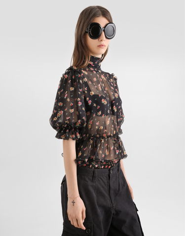 Риза Dolce & Gabbana Dolce & Gabbana Small Floral-print Chiffon Top 46 Многоцветен | F7BG5TIS10VHN5XT, 3