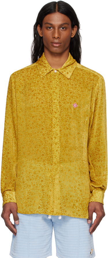 Риза Casablanca Casablanca Floral Devoré Silk Shirt Жълто | MS25-SH-174-01, 0