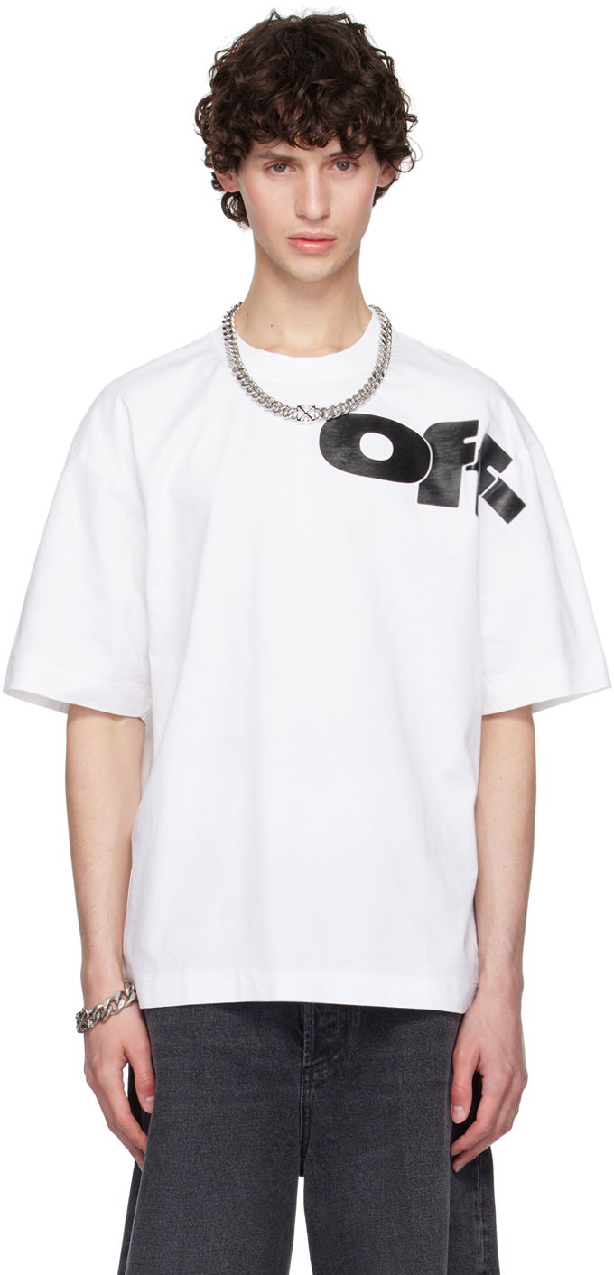 Тениска Off-White White Shared Logo Skate T-Shirt Бяло | OMAA120F24JER00G0110, 0