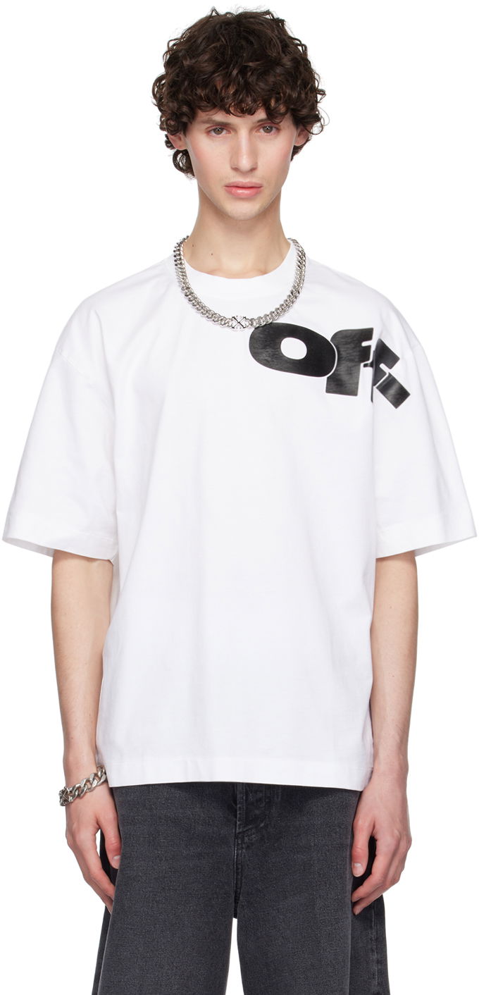 Тениска Off-White White Shared Logo Skate T-Shirt Бяло | OMAA120F24JER00G0110