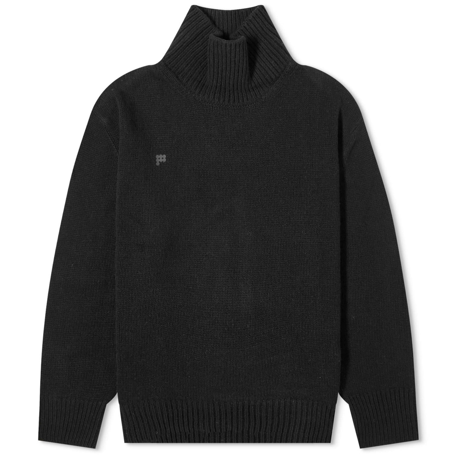 Пуловер PANGAIA Recycled Cashmere Chunky Turtleneck Sweater, Size Medium Черно | 100014319868, 0