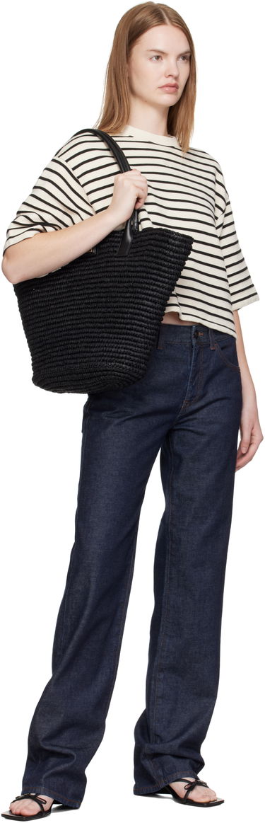 Голяма пазарска чанта Anine Bing Lou Monogram Woven Tote Черно | A-13-11223-BLK1, 3