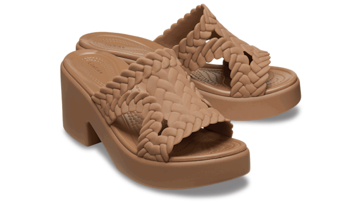 Кецове и обувки Crocs Brooklyn Woven Heel Sandals Кафяво | 209979-2EY, 1