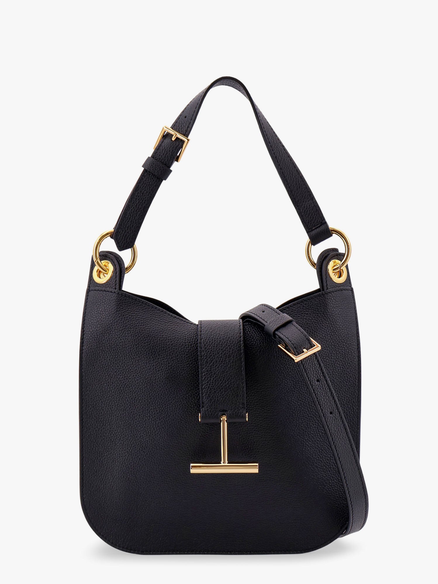 Чанта през рамо Tom Ford Tara Black Leather Shoulder Bag Черно | L1764LCL095G1N001, 0