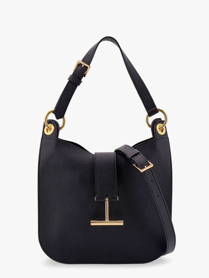 Чанта през рамо Tom Ford Tara Black Leather Shoulder Bag Черно | L1764LCL095G1N001