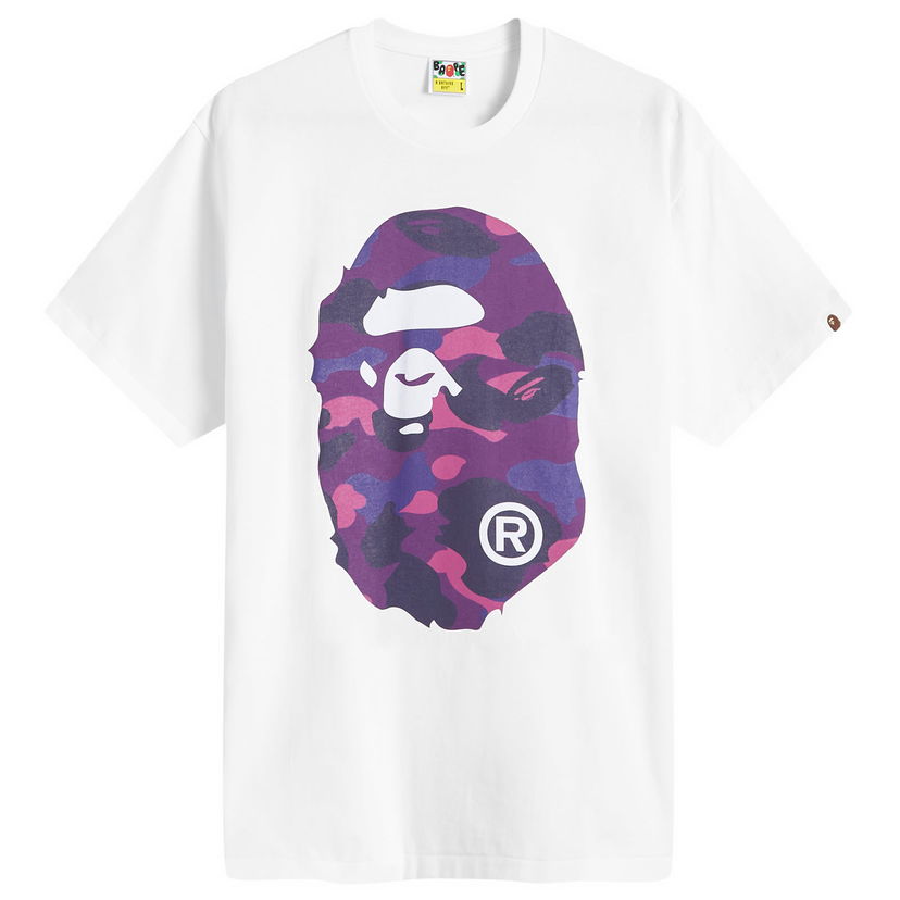 Тениска BAPE A Bathing Ape Camo Big Ape Head T-Shirt Бяло | 001TEK301018M-WPR