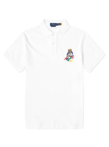 Поло тениска Polo by Ralph Lauren Painting Bear Polo Shirt Бяло | 710853312023