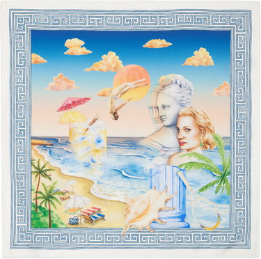 Шал Casablanca Small Silk Scarf with Resort Print Многоцветен | APS25-ACC-052-04, 0