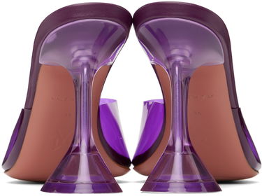Грижа за обувките Amina Muaddi Amina Muaddi Lupita Glass Slipper Heeled Sandals Лилаво | LUPITA GLASS SLIPPER CL PLEXI PV, 1