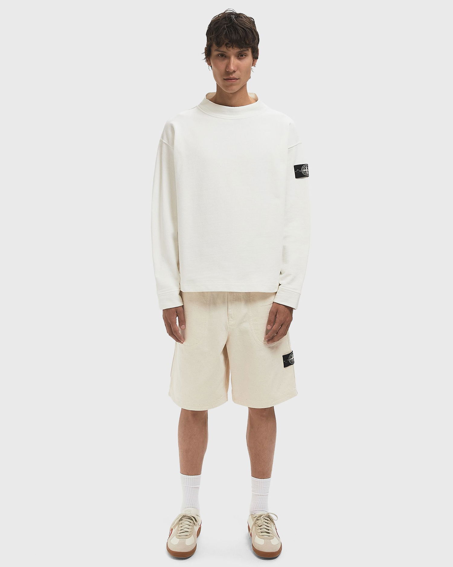 Суитчър Stone Island Stone Island Mock Neck Sweatshirt Бяло | K2S156100001S00T2.V0099, 1