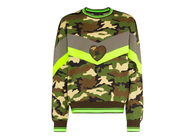 Суитчър Dolce & Gabbana Heart Logo Plaque Sweatshirt Green/Multi Многоцветен | G9UZ2ZFS75D