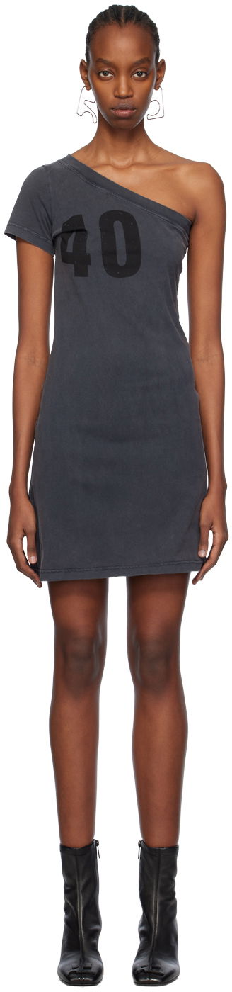 Pокля Courrèges One Shoulder Number Graphic Minidress Сиво | 124JRO363JS0109, 0