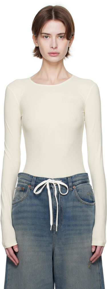 боди Maison Margiela MM6 Maison Margiela Jersey Lycra Bodysuit Бежово | S62NA0077 S20518, 0
