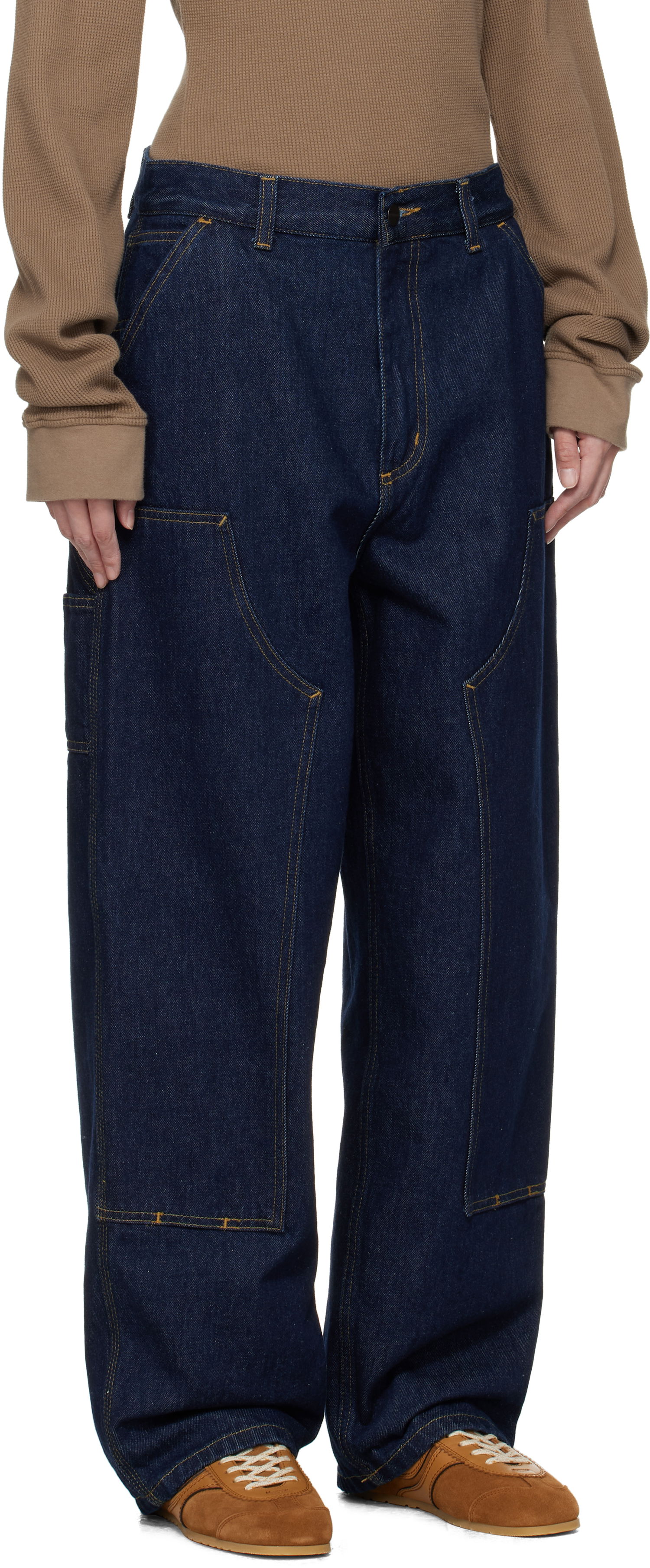 Дънки Carhartt WIP Carhartt WIP Brandon Double Knee Jeans Синьо | I034635 0102, 1