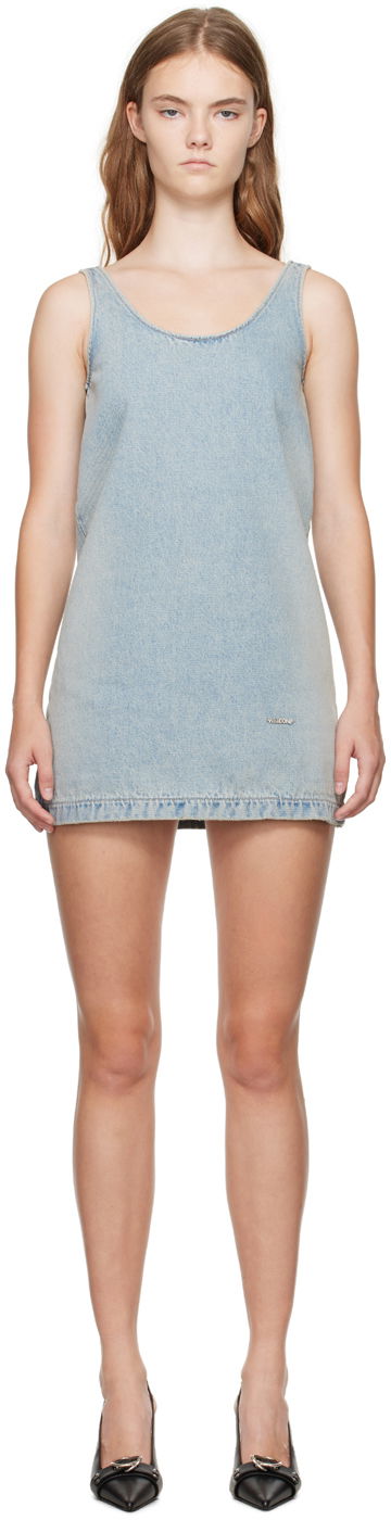 Pокля We11done We11done Faded Denim Mini Dress Синьо | WD-DO2-24-358-W-SK, 0