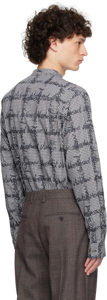 Риза Vivienne Westwood Vivienne Westwood Gingham Print Band Collar Shirt Бяло | 2401003X-W011T-, 2