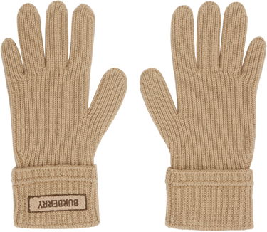 Ръкавици Burberry Burberry Wool Gloves with Logo Patch Бежово | 8114594, 0