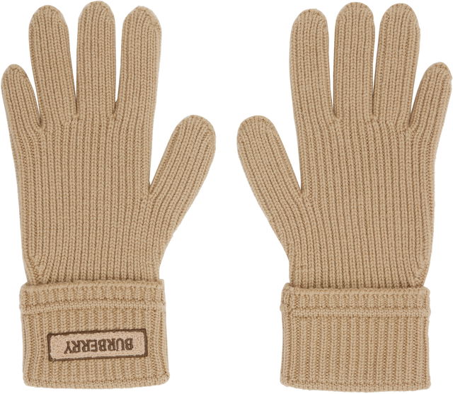 Burberry Wool Gloves with Logo Patch