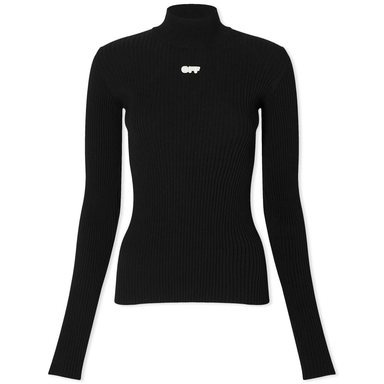 Тениска Off-White Patch Mockneck Knit Top Черно | OWHF032C99KNI0021001, 0