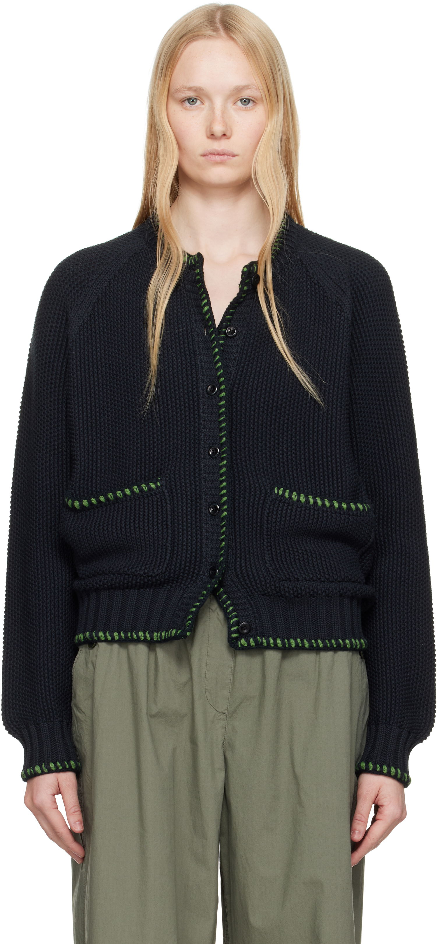 Пуловер YMC YMC Lotus Knit Cardigan Черно | Q8YAH, 0