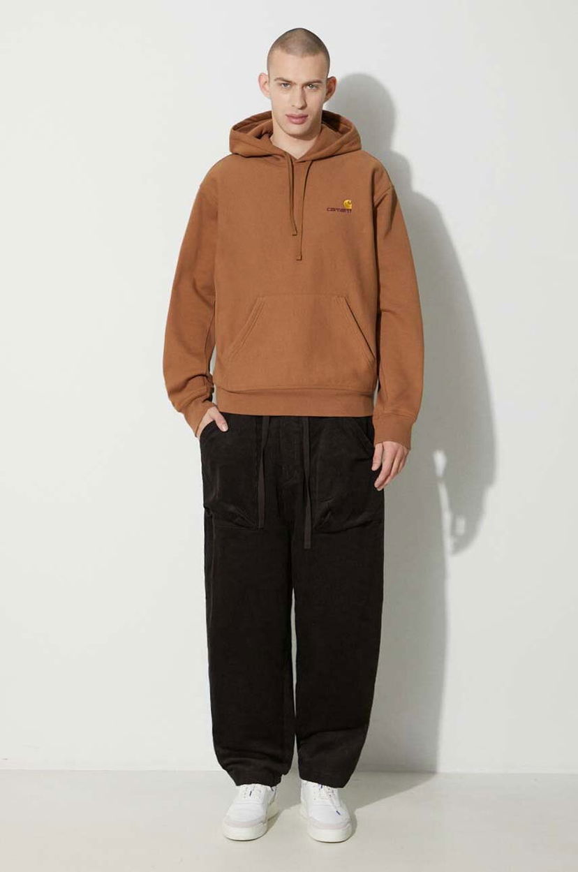 Суитчър Carhartt WIP American Script Hooded Sweatshirt with embroidered logo Кафяво | I028279.HZXX
