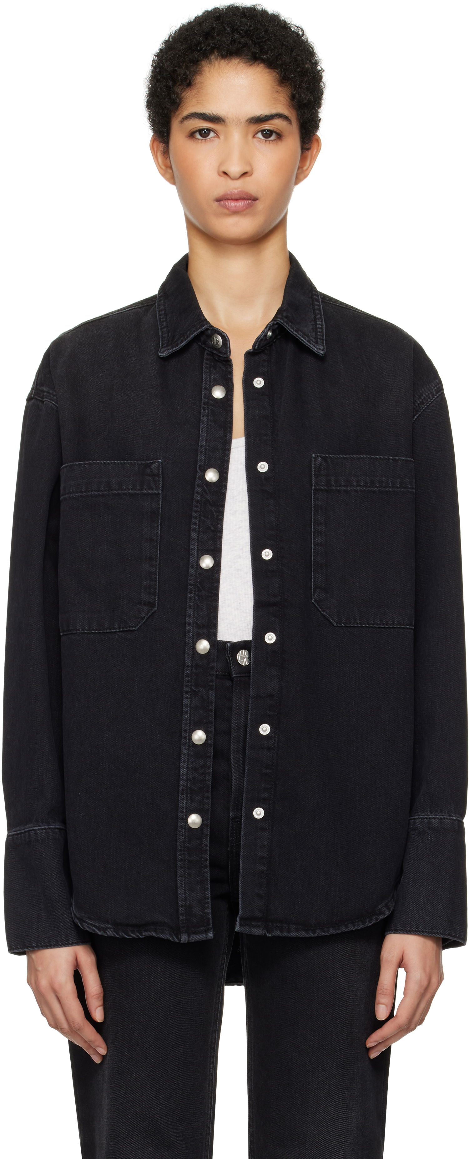Риза Anine Bing Denim Shirt Черно | A-07-10238-WBL1, 0