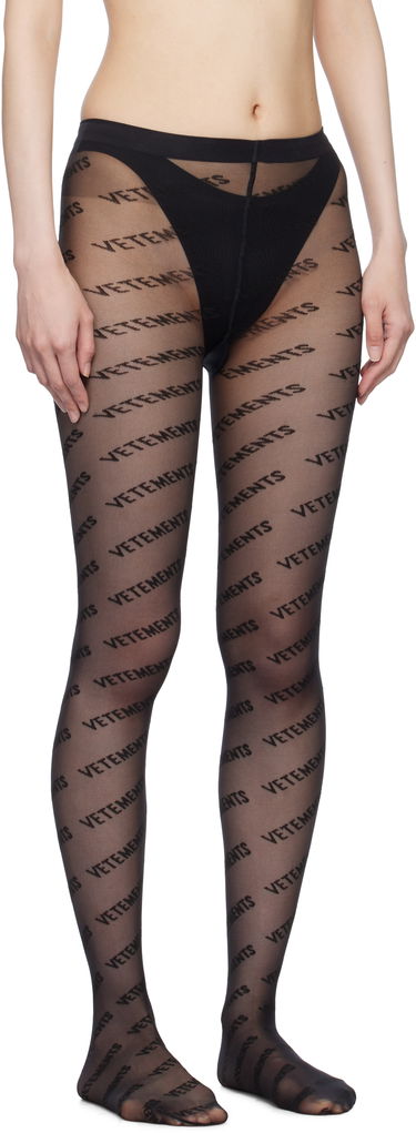 Чорапи VETEMENTS Vetements Wolford Edition Logo Tights Черно | WA66HO100B, 1