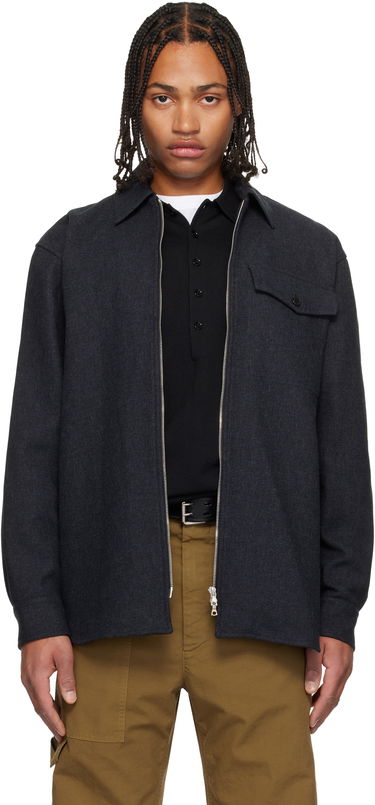 Яке Dries Van Noten Dries Van Noten Cotton Zip-Up Shirt Jacket Сиво | 252-020786-2118, 0