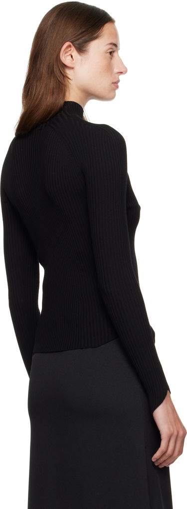 Пуловер Courrèges Courrèges Ribbed Mock Neck Sweater Черно | 325MPU251FI0001, 2