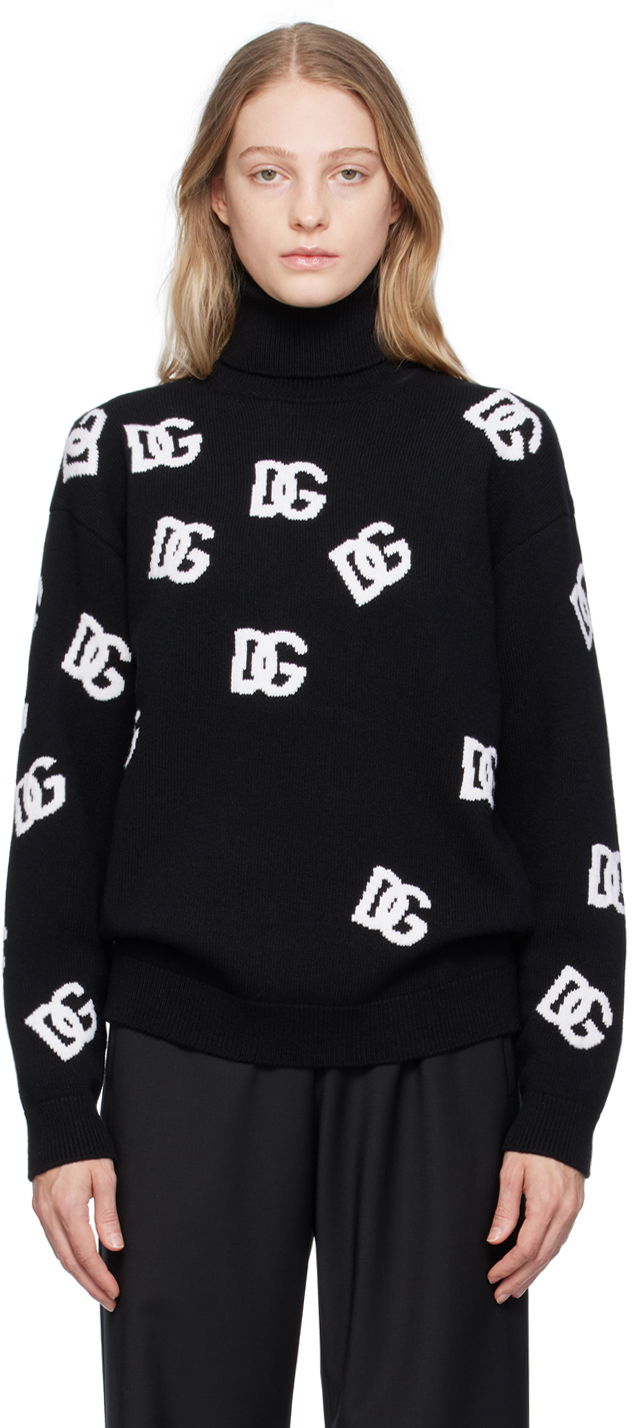 Пуловер Dolce & Gabbana Black Jacquard Turtleneck Черно | FXI25T JBVX8, 0