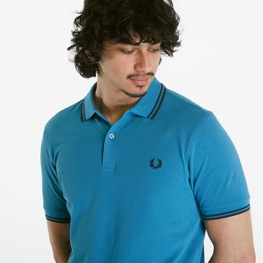 Риза Fred Perry Twin Tipped Shirt Ocean/ Navy Синьо | M3600 V35, 2