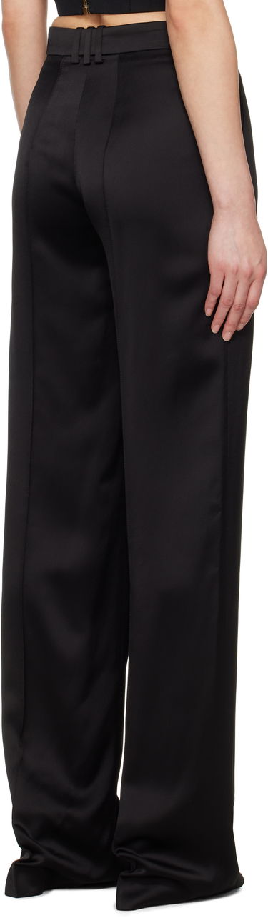 Панталони Balmain Balmain Satin Straight-Leg Trousers Черно | EF0PO160VB01, 2
