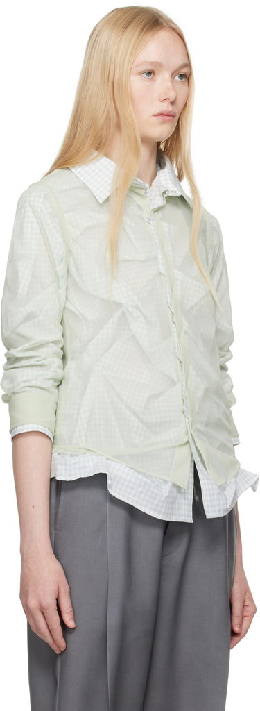 Риза Maison Margiela Maison Margiela Layered Gingham Shirt Зелено | S51DT0016 MTJ024, 1