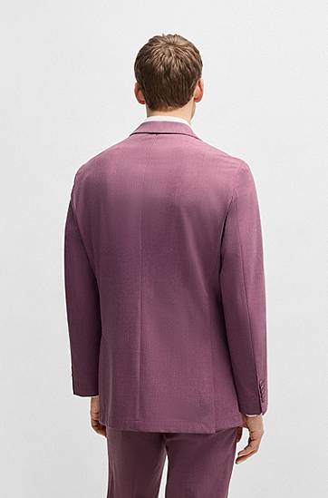 Яке BOSS BOSS Slim Fit Micro-Patterned Stretch Suit Jacket Лилаво | 50535038, 1