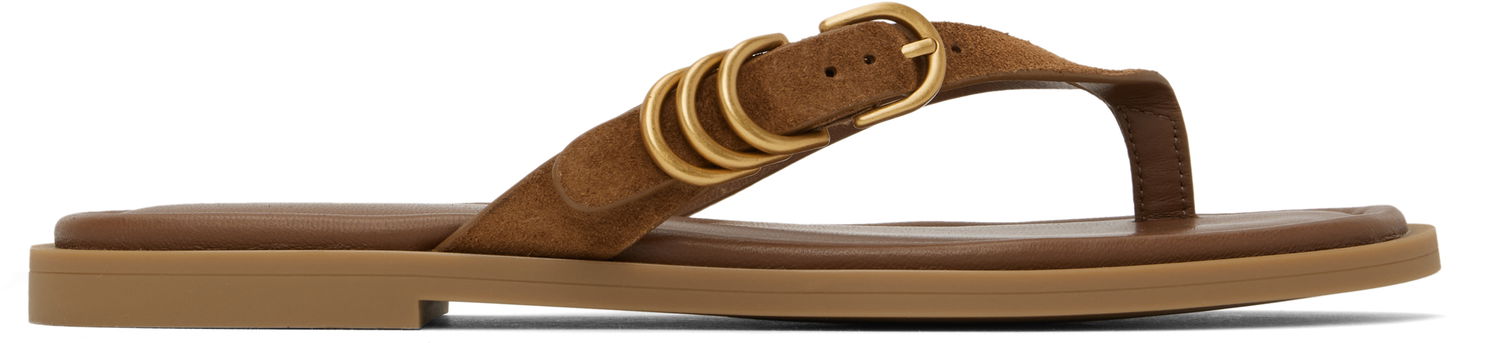 Грижа за обувките rag & bone rag & bone Gia Suede Thong Sandals Кафяво | WFF25SF1003SU03, 0