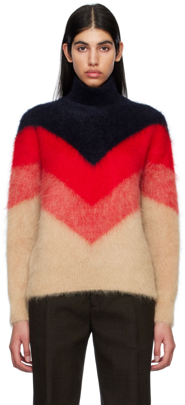 Пуловер Bottega Veneta Chevron Turtleneck Червено | 734071 V2M90, 0