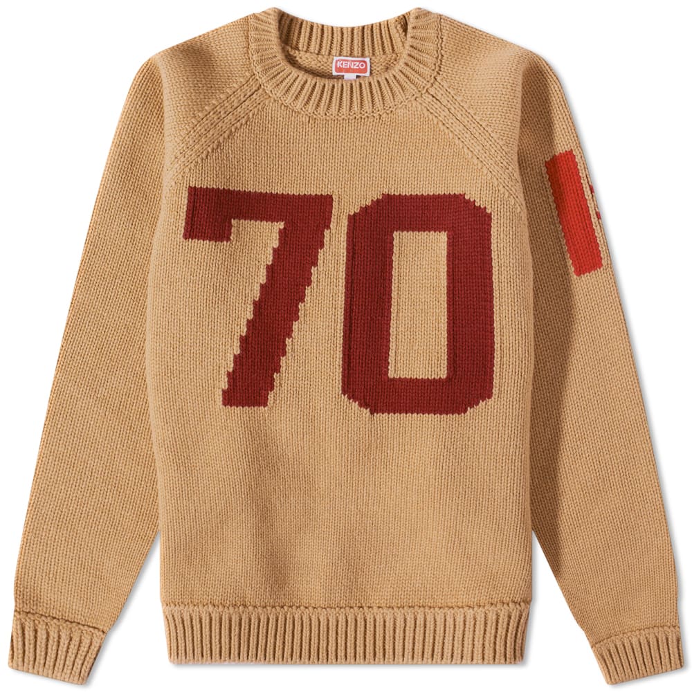 Пуловер KENZO Back Intarsia Crew Knit Dark Camel Бежово | FC65PU3153BA14, 0